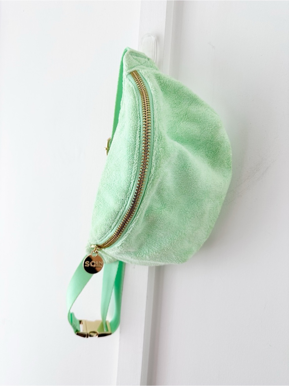 STONEY CLOVER LANE green terry cloth fanny pack